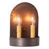 Short 2-light Colonial Electric Tin Sconce in Kettle Black