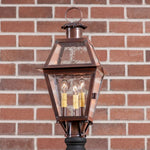Town Crier Outdoor Post Light in Solid Antique Copper - 3 Light