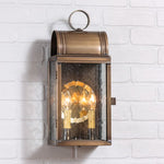 Town Lattice Outdoor Wall Light in Solid Weathered Brass - 2 Light