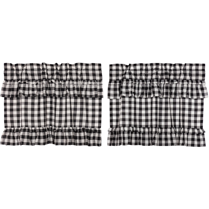 Annie Buffalo Black Check Ruffled Tier Set of 2 L24xW36