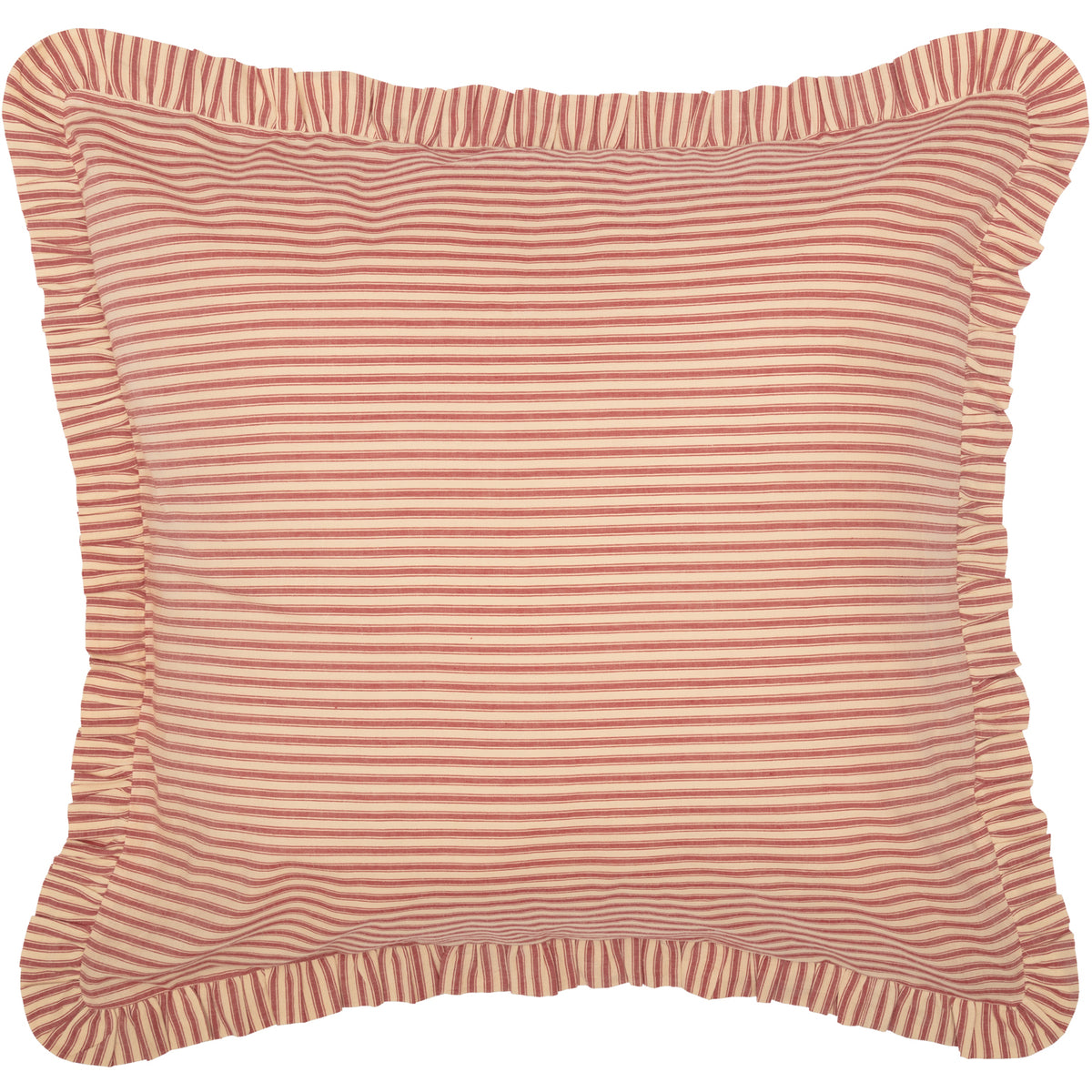 Sawyer Mill Red Ticking Stripe Fabric Euro Sham 26x26