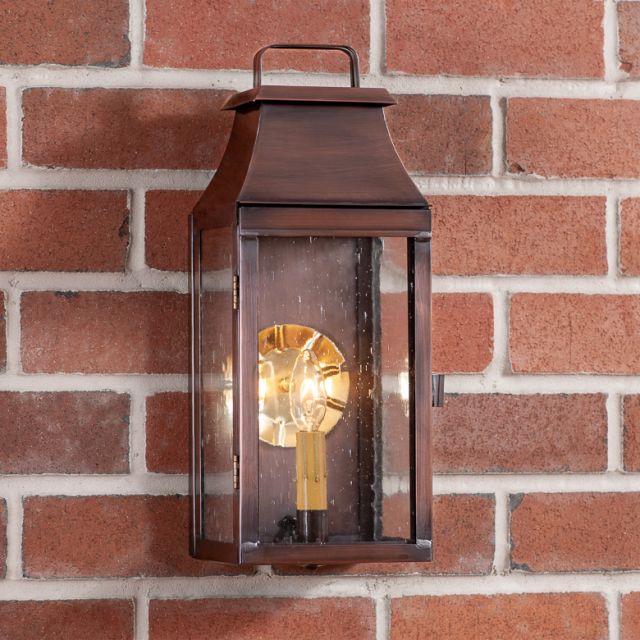 Valley Forge Outdoor Wall Light in Solid Antique Copper - 1 Light