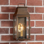 Valley Forge Outdoor Wall Light in Solid Weathered Brass - 1 Light