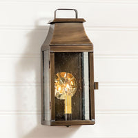 Valley Forge Outdoor Wall Light in Solid Weathered Brass - 1 Light