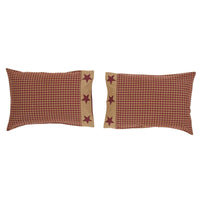 Ninepatch Star Standard Pillow Case w/Applique Border Set of 2 21x30