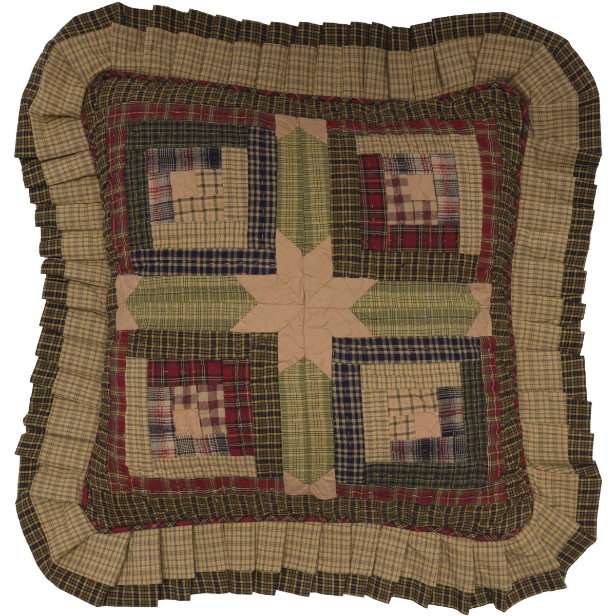 Tea Cabin Pillow Quilted 16x16