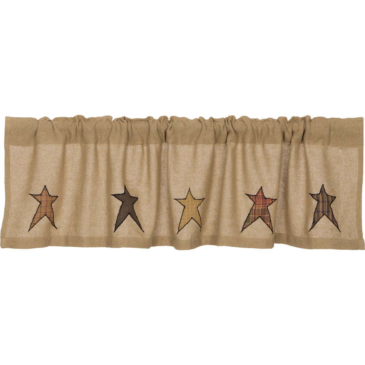 Stratton Burlap Applique Star Valance 16x60