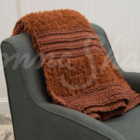 Plush Knit Throw ~ Rust