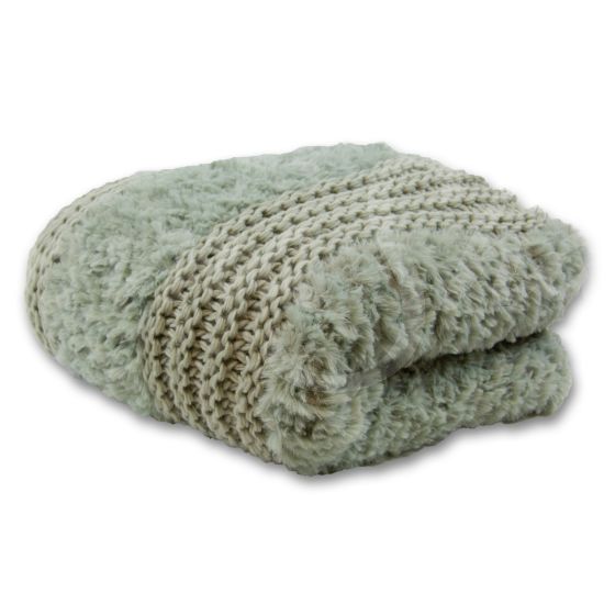Plush Knit Throw ~ Sage