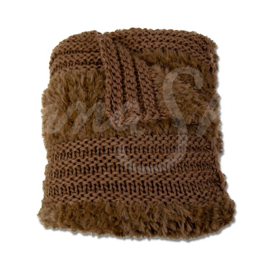 Plush Knit Throw ~ Tobacco