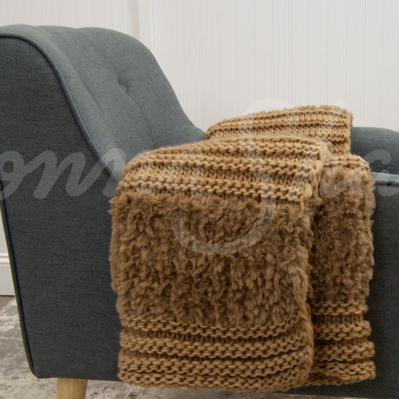 Plush Knit Throw ~ Camel