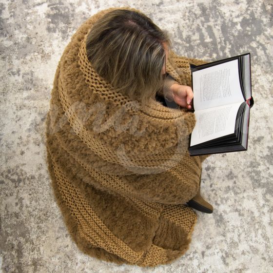 Plush Knit Throw ~ Camel