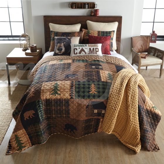 Brown Bear Cabin Quilted Collection