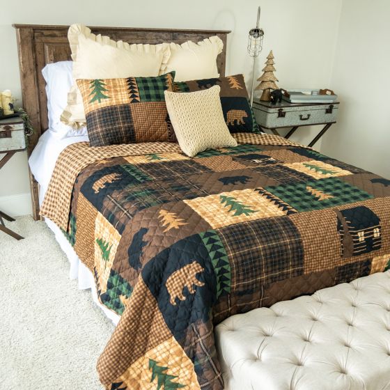 Donna Sharp Brown Bear Cabin Reversible Quilted Collection