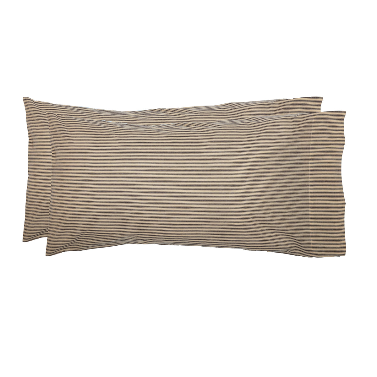 Sawyer Mill Charcoal Ticking Stripe King Pillow Case Set of 2 21x40