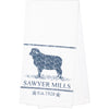 Sawyer Mill Blue Lamb Muslin Bleached White Tea Towel 19x28