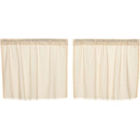 Tobacco Cloth Natural Tier Fringed Set of 2 L24xW36