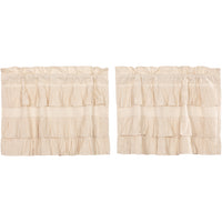Simple Life Flax Natural Ruffled Tier Set of 2 L24xW36