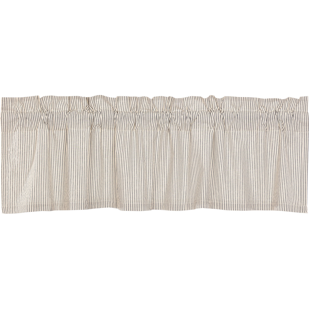 Hatteras Seersucker Blue Ticking Stripe Valance 16x60